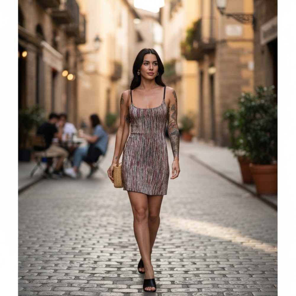 Intimately‎ Free People Rainbow Multicolor Slinky Slip Mini Dress